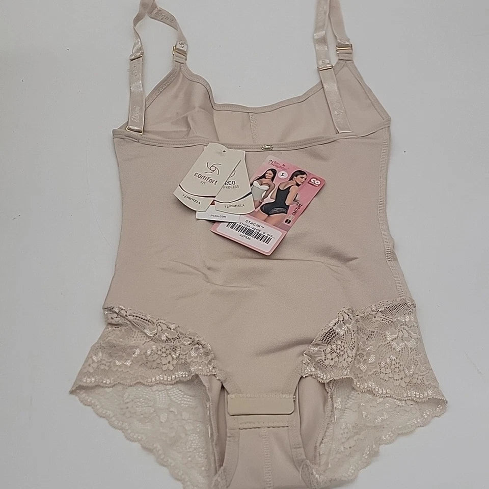 Stagmi SMI7092 100% Colombian-Made Faja Shapewear One Piece Bodysuit Lace Detail Waist Butt Shaper